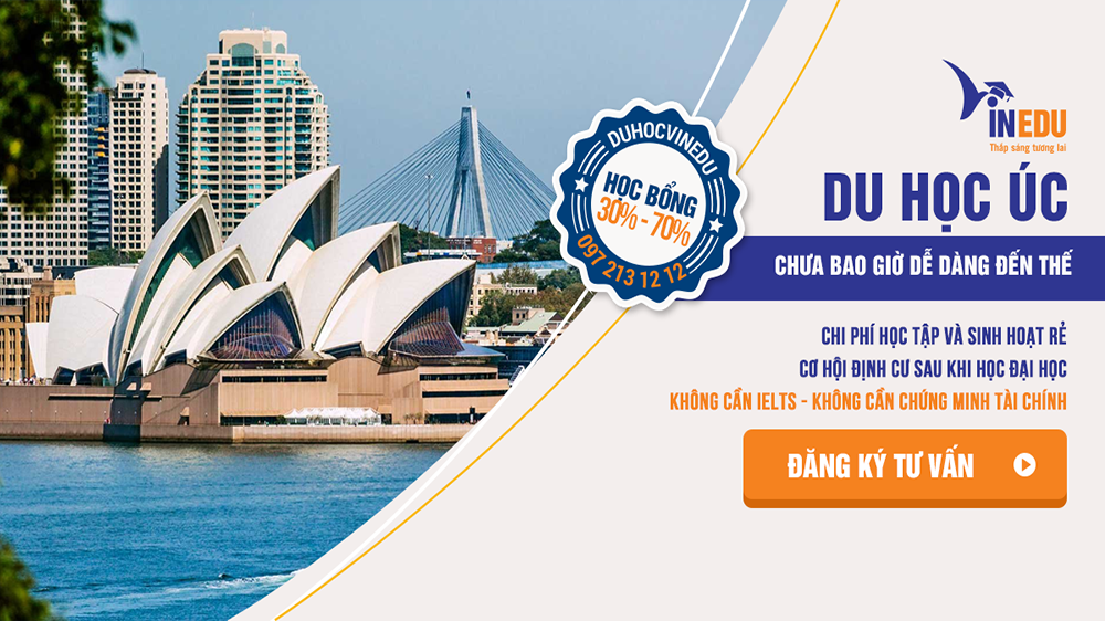 Du học Úc không cần IELTS không cần chứng minh tài chính.