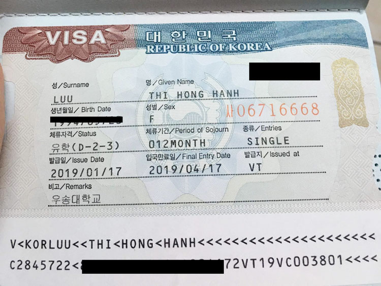 Lưu Thị Hồng Hạnh đậu visa du học thạc sĩ Hàn Quốc trường Solbridge