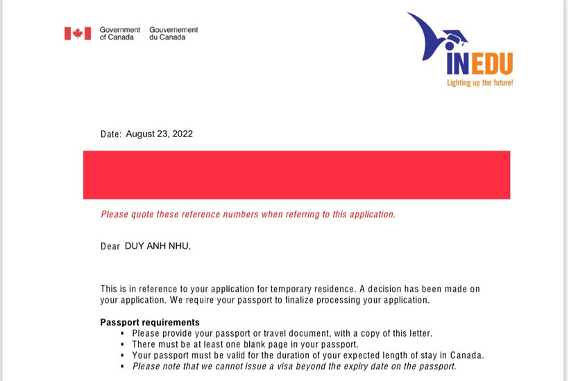 Nhữ Duy Anh dễ dàng đậu visa du học Canada